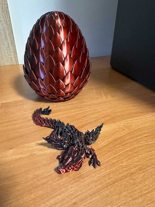Zestaw smok + jajo — druk 3D \ prezent, dekoracja, fantasy