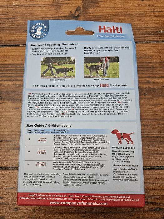 Peitoral "stop pulling" -Halti company of animals (tamanho M) ,Novo