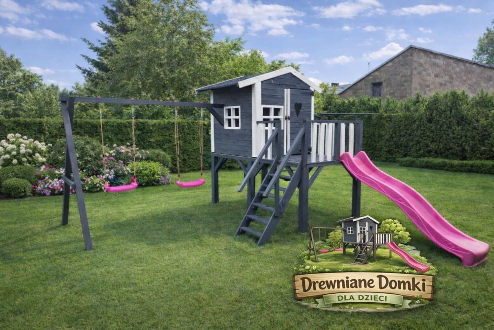 Domek drewniany dla dzieci Cały zestaw Zamów teraz, odbierz wiosną :)
