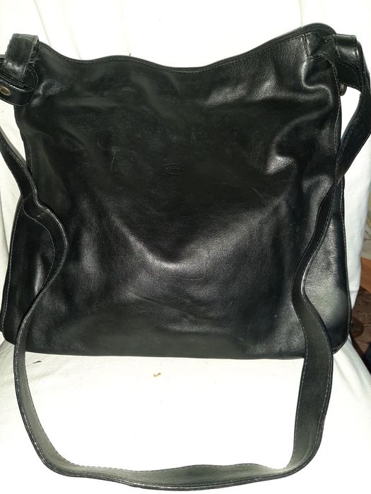 Torba czarna damska na ramię, skórzana, Giudi