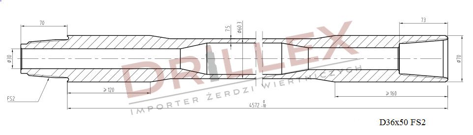 Żerdzie wiertnicze Vermeer D33x44/36x50 FS1 4,5m ϕ 60,3 - 1027 zł