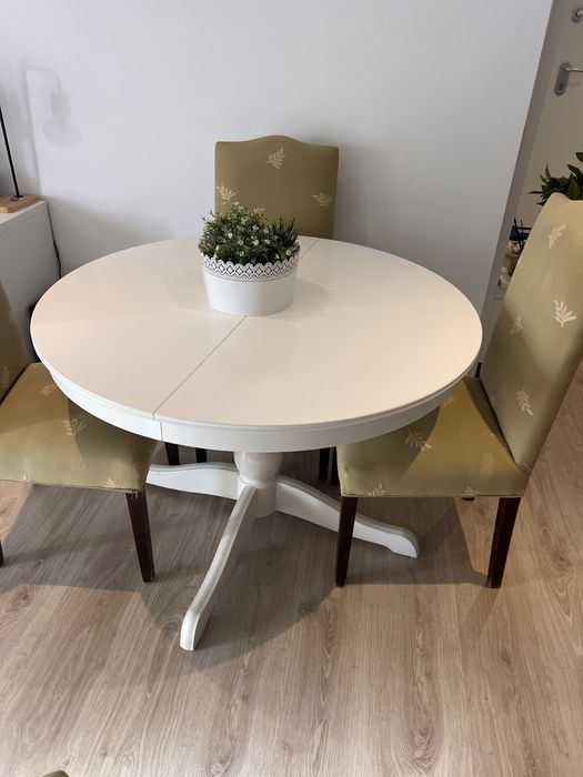 Mesa extensível, branco, 110/155 cm
