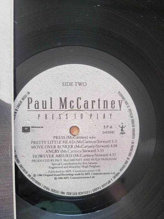 Disco Vinil | "Press to Play", Paul McCartney