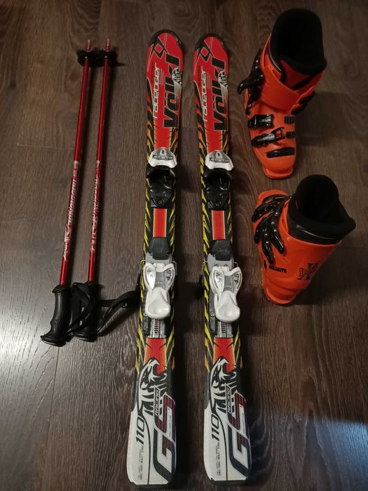 Narty 110 cm, buty 282 mam, kijki