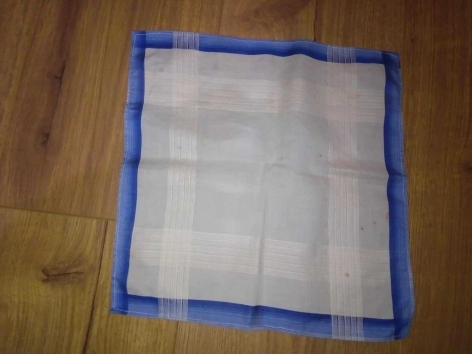 Chusteczka bawełniana serwetka do nosa damska 28x28cm niebieska