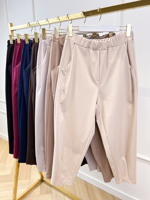 Eleganckie spodnie damskie z kieszeniami  hit viral style new hot Basic must have elegant