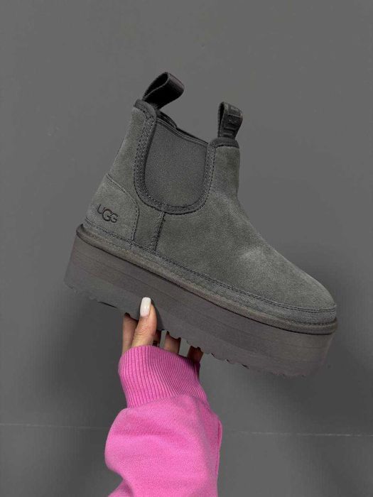 Уггі UGG Chelsea MINI PLATFORM GREY premium (36-41)