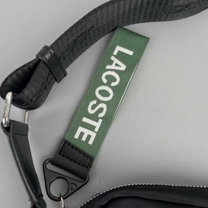 Сумка мессенджер Lacoste • черная мужская стильная через плечо Лакост
