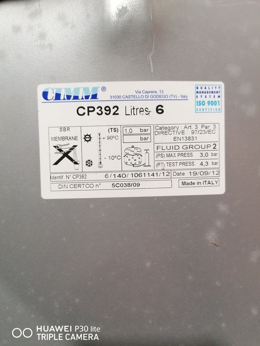 Wymiennik ciepła, Palnik gazowy,  Naczynie przeponowe