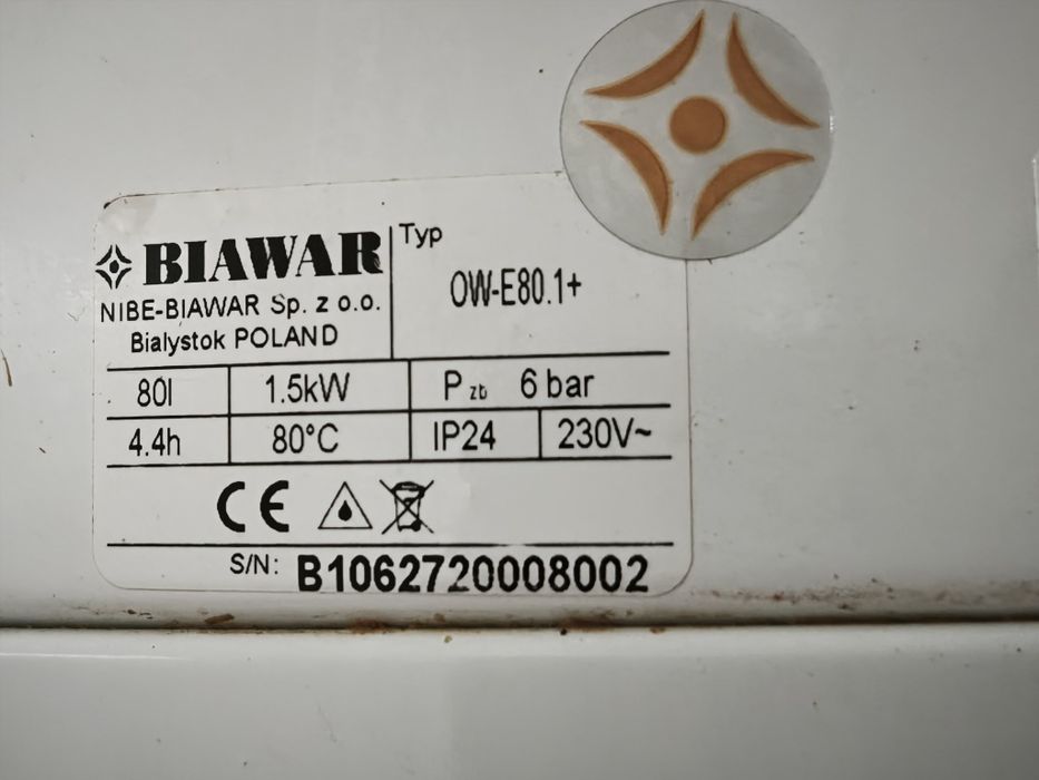 NIBE-BIAWAR OW-E80.1+ 80L 1,5 kW – bojler elektryczny