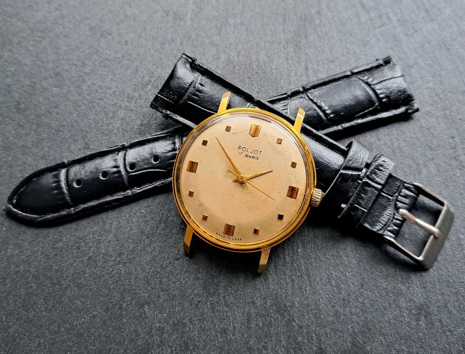 Poljot radziecki zegarek vintage powłoka złoto Au20