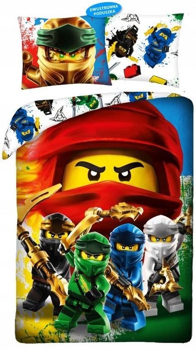 LEGO Ninjago pościel bawełniana 160x200 70x80 Kai Lloyd Zane Jay Cole