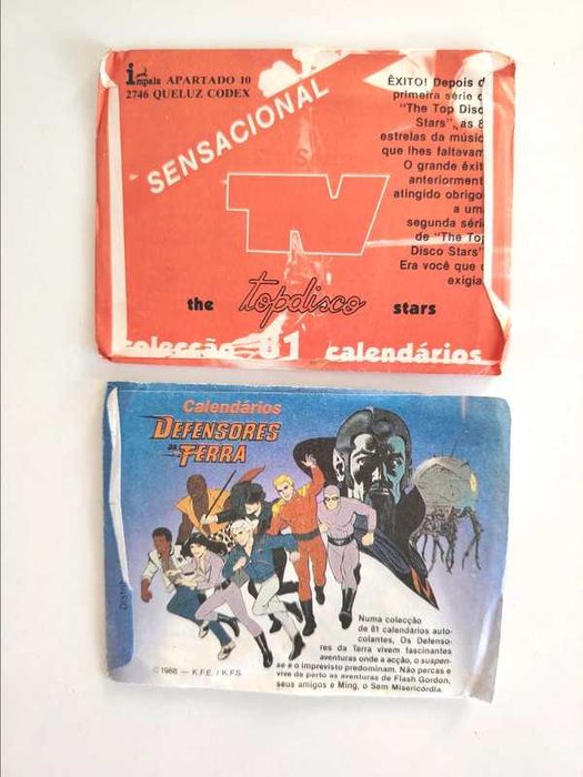 Calendários bolso saqueta TOp disco e defensores da terra