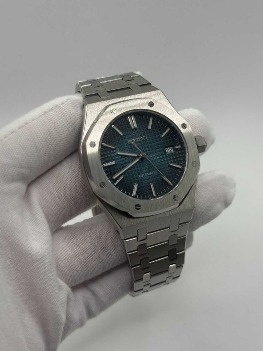 Zegarek Seiko Mod Royal Oak Morski Niebieski