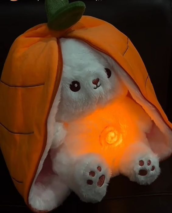 В НАЯВНОСТІ! М'яка іграшка нічник дихаючий зайчик, трансформується