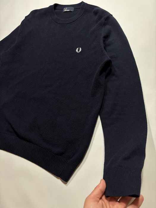 Светр Fred Perry | Оригінал | Вовняний фред пері чоловічий | Синій | Розмір Л
