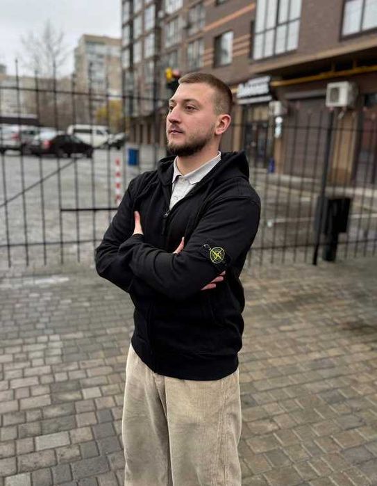 Кофта stone island Чорна НОВА з патчем