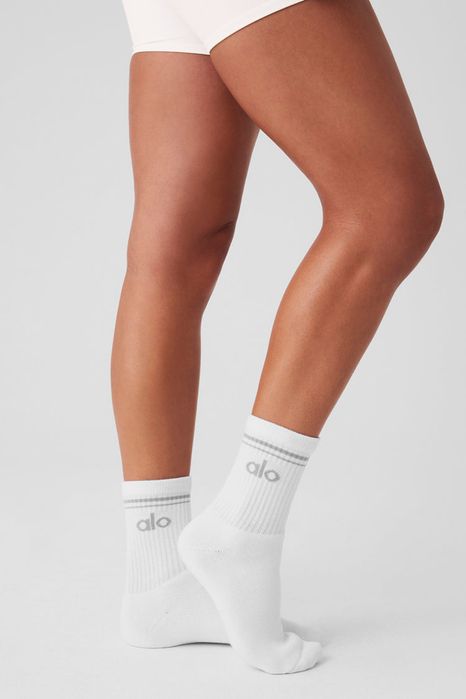 Шкарпетки Alo Yoga Throwback Sock (ОРИГІНАЛ) унісекс, white (білі)