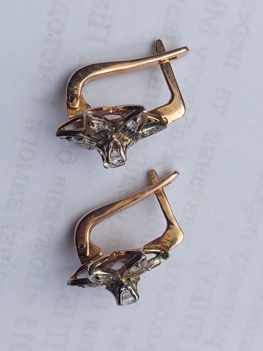 Серьги ссср 585 Одесса бриллиант