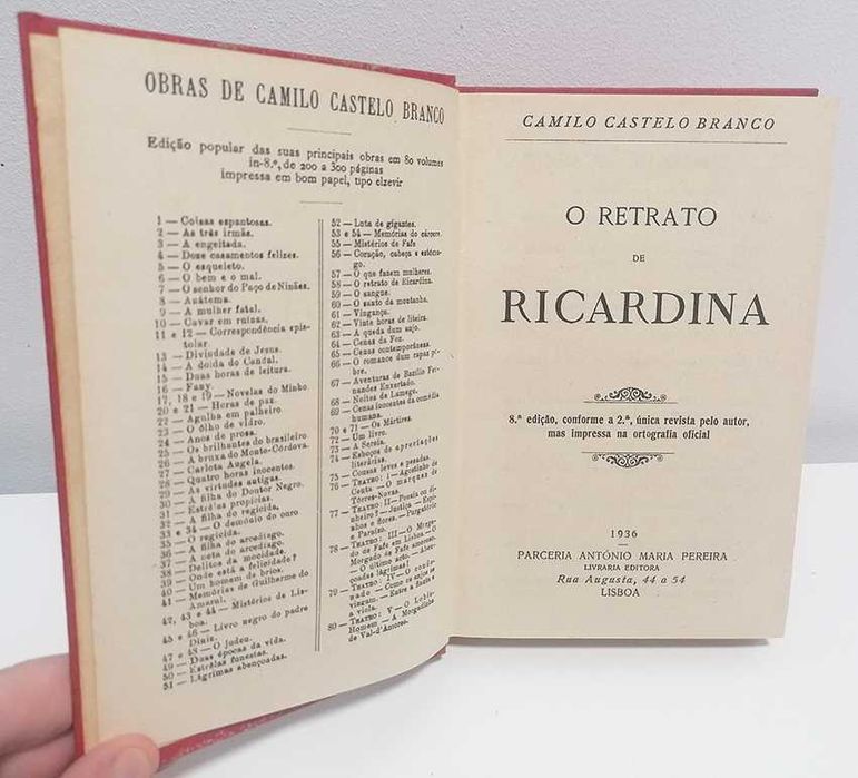 O Retrato de Ricardina, de Camilo Castelo Branco