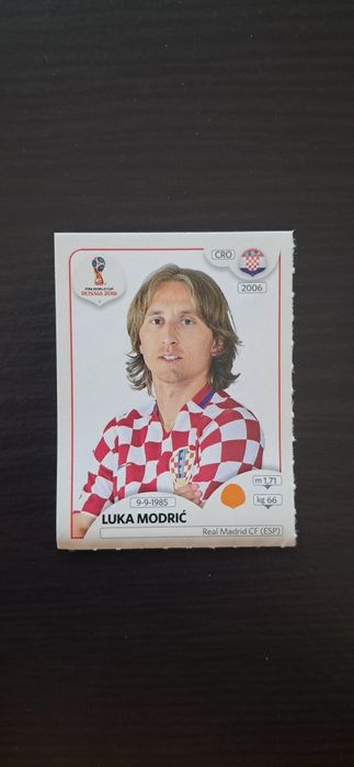 Cromo futebol de Luka Modric(Mundial 2018)da Panini