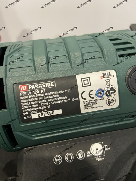 Подвійна шліфувальна машина з гнучким валом, гравер, Parkside PDFW 120