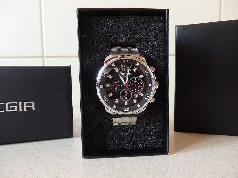 Zegarek Optic Black MS2068G-1 Chronograf, Datownik.