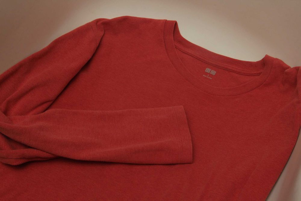 Uniqlo рр L кофта лонгслив из меланжевого хлопка