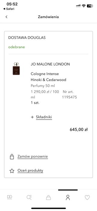 Jo Malone Hinoki & Cedarwood Cologne Intense
