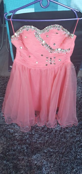 Sukienka tiulowa, balowa, wesele, kamienie, gorset, wiązana