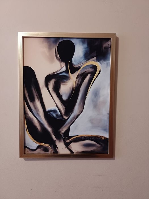 Obraz Nowoczesny na płótnie abstrakcja kobieta siedząca Rama 42x32cm
