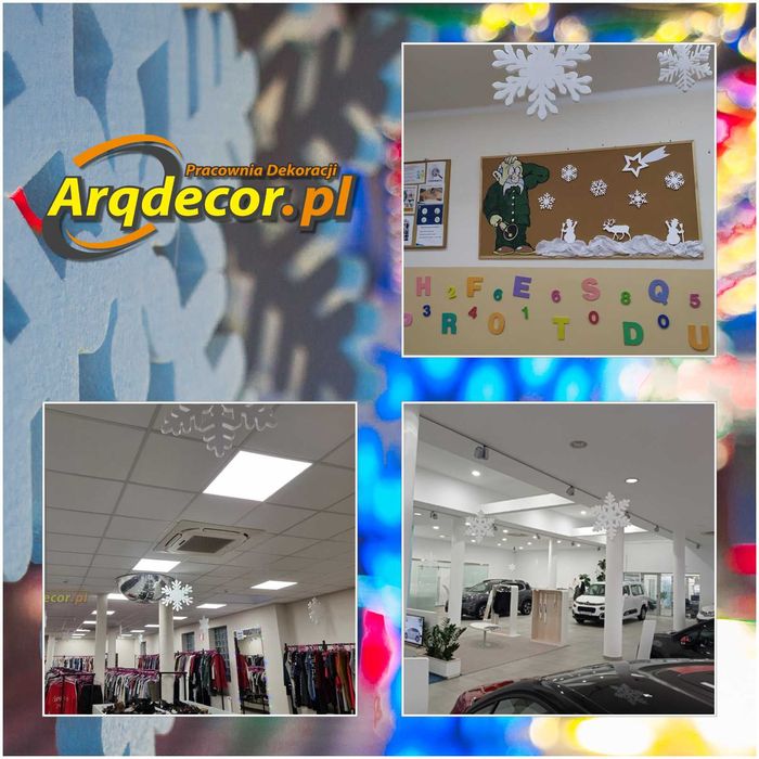 Śnieżynki Gwiazdki styropianowe 24 cm, świąteczne ozdoby styropianowe