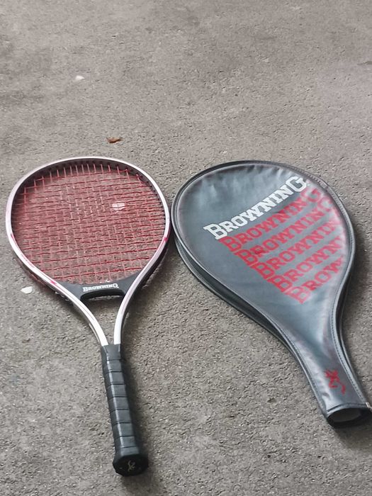 Raquete de ténis antiga Browning