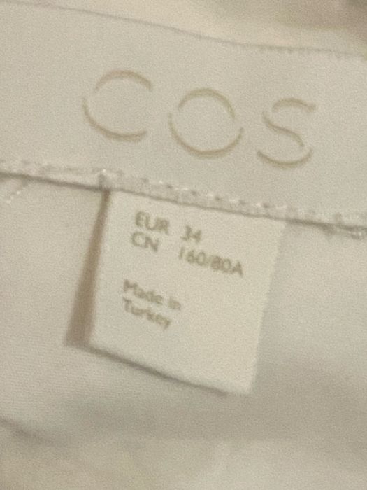 Cos біла спідниця юбка спідниця з бавовняно-попліну плісирована