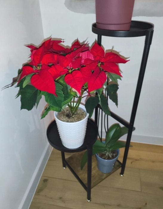 Kwietnik metalowy na kwiaty stojący wysoki 4  poziomów duży 80cm