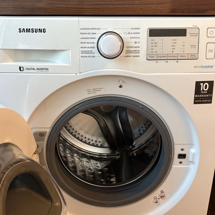 Máquina de Lavar Roupa Samsung Digital Inverter Eco Bubble Branca