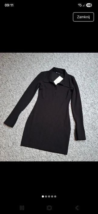 Nowa sukienka Zara S 36 kołnierzyk mała czarna