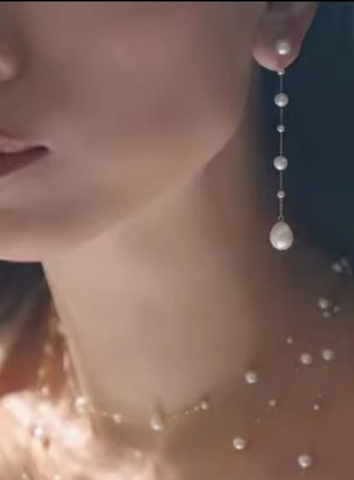 Серьги, жемчуг серебро, пусеты