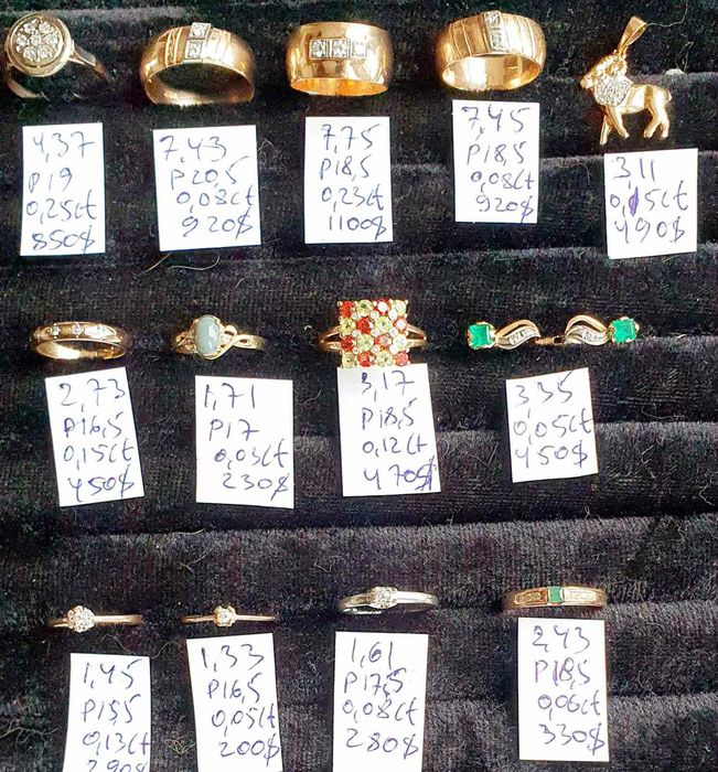 В продаже золотые изделия с бриллиантами производства СССР