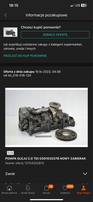 Pompa oleju vw pasat b6