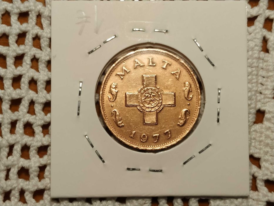 Malta - moeda de 1 cêntimo de 1977