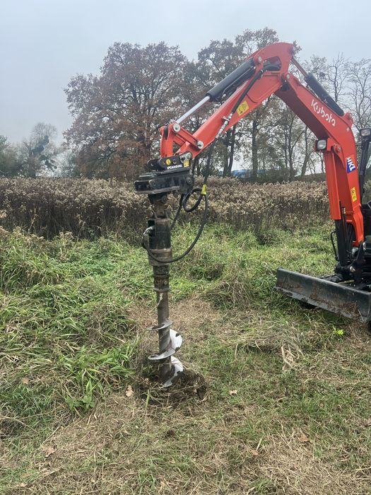 minikoparka wykopy wynajem, wiercenie pod slupki, drenaże fundamenty