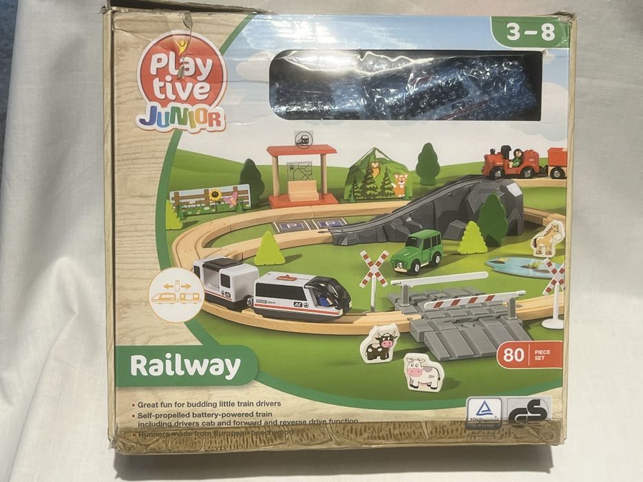 Kolejka drewniane tory i pociąg zestaw Playtive Junior 80 el.