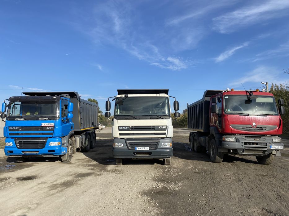 Самосвал від 5 до 30тон пісок щебінь відсів доставка сипучих до 20м3