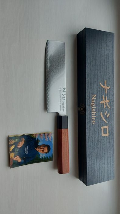 Японский кухонный нож Наикири VG10, ручка из дерева,  67 слоёв, подаро