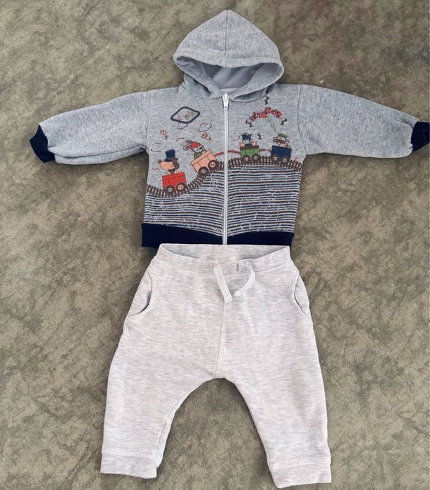 Костюм/ромпер чоловічок вязаний/Next штанці наХрещення/ на флісі 62-68