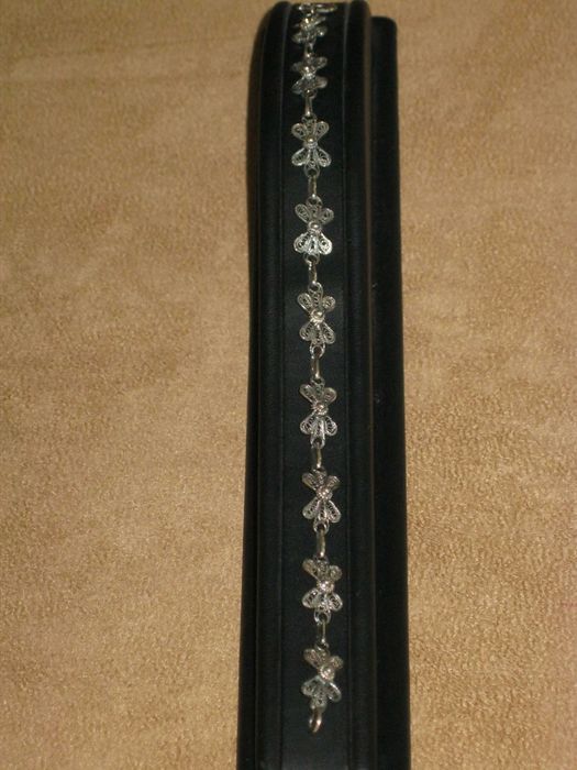 Pulseira Filigrana Artesanal Prata Maciça de Lei 835`/.. C/Contraste