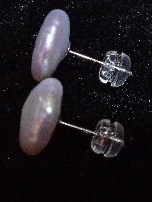 Серьги гвоздики натуральный жемчуг 925