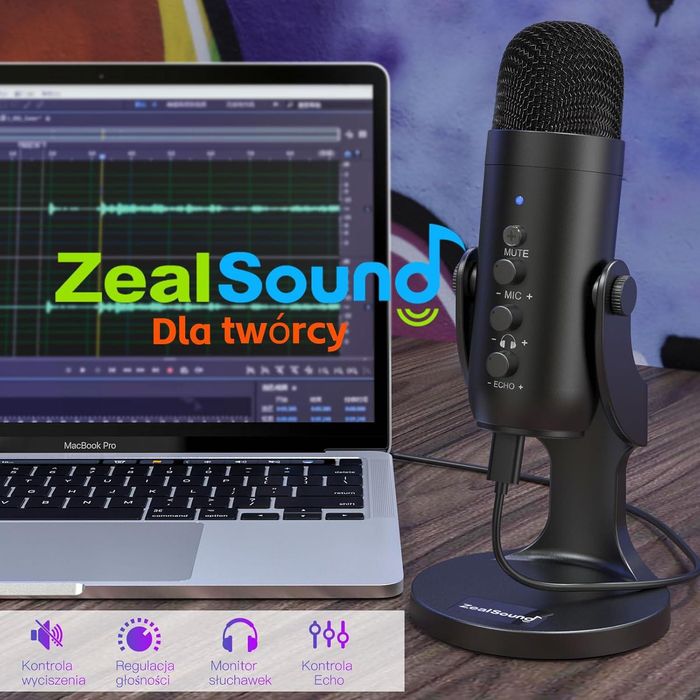 ZealSound mikrofon USB do nagrywania, streamingu