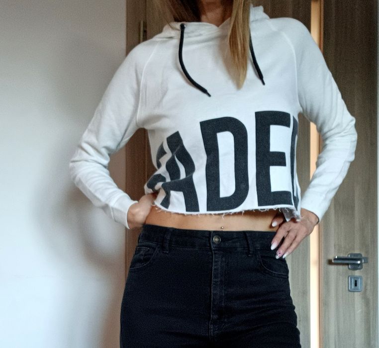 Mleczno-biała bluza z kapturem S